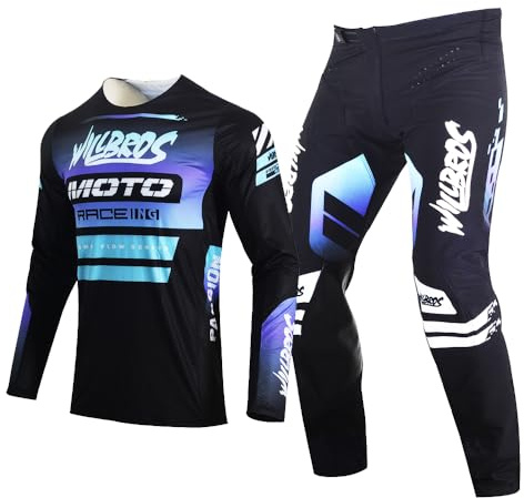 Willbros Motocross Jersey und Hose Pants Anzug MX Enduro Motorrad Offroad Rennen Fahrrad MTB BMX Dirt Bike Racewear Unisex