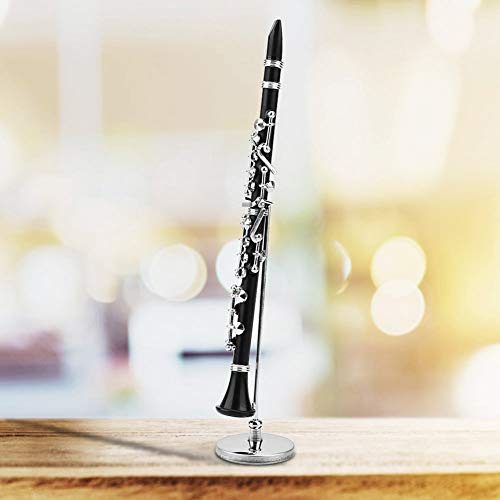 BAOFUYA 16 Cm Großes Mini-Klarinettenmodell, Nachbildung Einer Klarinette mit Ständer und Koffer für die Schreibtischdekoration Als Geschenk für Musikliebhaber. 16 Cm Großes Mini-Klarinettenmodell,