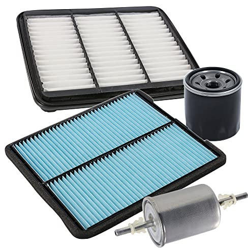 BESTPRICE Inspektionspaket Filterset mit 1x Ölfilter, 1x Luftfilter, 1x Innenraumfilter, 1x Kraftstofffilter, Kompatibel mit CHEVROLET MATIZ (M200, M250), SPARK