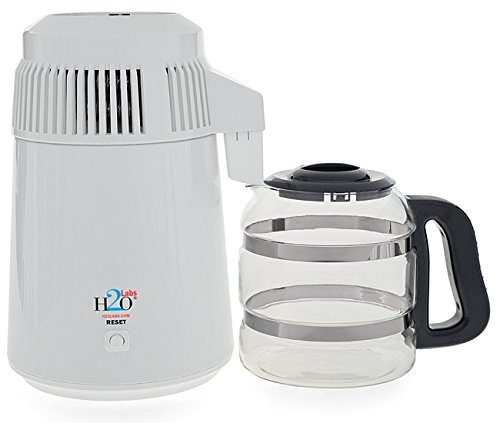 Best-In-Class Classic White Water Distiller with Glass Carafe, Porcelain Nozzle Insert and Most Effective VOC Removal