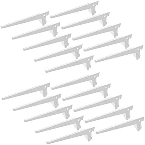Emuca Regalträger für Holz-/Glasregal, für Profil mit Durchlass 50 mm, 400 mm, Stahl, Weiß, 20 Stück