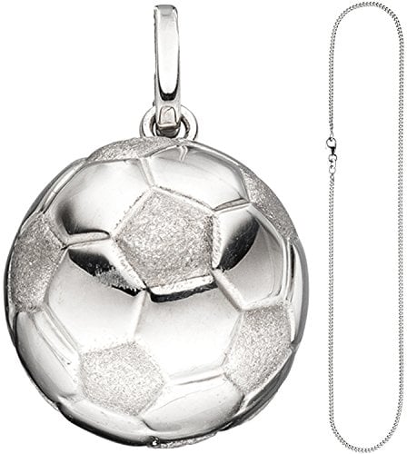 Jobo Kinder-Anhänger Fußball aus 925 Sterling Silber mit Kette 42 cm