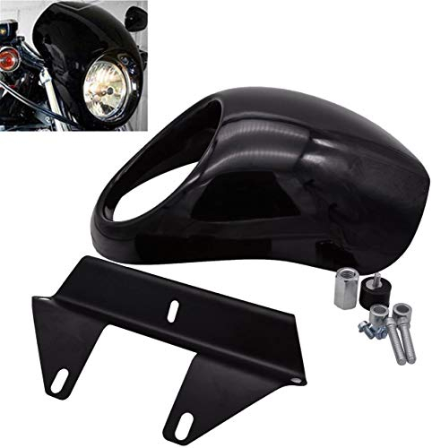 Coque de phare avant KaTur - Kit de support de pare-soleil pour projecteur à fourche - Pour les Harley Sportster Cafe Drag Dyna FX XL depuis 1973