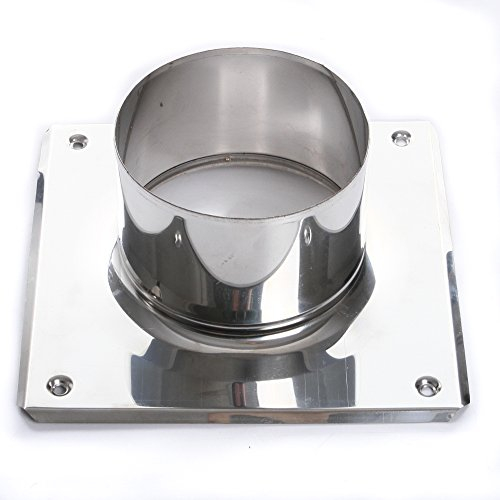 Kaminaufsatz Schornsteinaufsatz Aufsatz säuerbeständiger Edelstahl Lüftungsaufsatz Hahn und Standard-Design Grundplatte Kaminabdeckung Ø80-200mm (Grundplatte 200mm) von rg-vertrieb