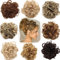 VOLUMINÖS Haarverlängerung Haargummi Haarteil hairpiece Haarverdichtung Zopf Scrunchie Haarband Haarschmuck Hellbraun bis Graublond