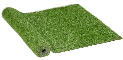 Outsunny Césped Artificial 3x1 m con Altura de Hierba 25mm Tipo Alfombra o Estera de Hierba Sintética de Exterior para Jardín y Terraza