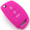 Schlüssel Hülle HYE für 3 Tasten Auto Schlüssel Silikon Cover von Finest-Folia (Neon Pink)