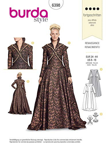 Burda Style Sewing Pattern B6398 Misses' Renaissance Dress
