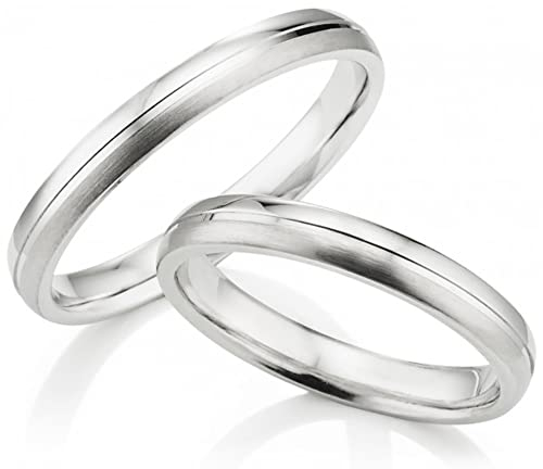 123traumringe Eheringe in 925 Silber I Partnerringe mit Etui & Gravur I Gravierbare Silberringe mit wählbarer Ringgröße 50-70 mm I Hochwertige Verlobungsringe in 3 mm Breite & 1,5 mm Stärke I S75