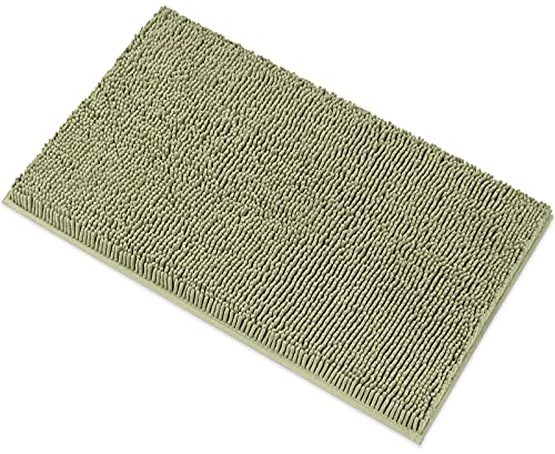 MAYSHINE Chenille Badematte, rutschfeste Maschinenwaschbare Badteppiche | Saugfähige Schnelltrocknende Shag-Teppiche, Ideal für Badezimmer, Dusche, Schlafzimmer oder Türmatte (Salbeigrün, 80x50cm)