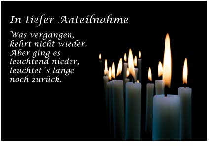 Stilvolle Trauerkarten/Beileidskarten/Kondolenz/inklusive Kuvert/Motiv wählbar/Anzahl wählbar (5er,10er oder gemischte Sets) / Anteilnahme /, Anzahl:5er Set, Motiv:Kerzen - In tiefer Anteilnahme