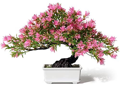yoerm Plantas Artificiales de plástico bonsái para el hogar, Dormitorio, Oficina, Escritorio, casa de Campo, decoración de Habitaciones, 24 cm de Altura, Color Rosa