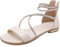 amropi Donna Incrociato Estate Open Toe Caviglia Cinghia Piatto Sandali (Beige,43 EU)