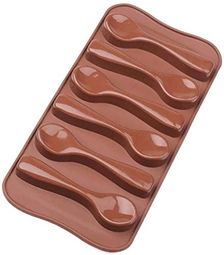 CMJ Spoon Shaped 6 Cavity Silicone Mould Cake Icing Chocolate Candy Mold UK Seller