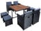 ESTEXO Polyrattan Sitzgruppe Gartenmöbel Set Essgruppe Gartenset Rattanmöbel Rattan Set Hocker Gartenstühle Gartentisch (8 Personen/Schwarz)