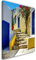 Feeby Vlies Leinwandbild Treppe Altes Mietshaus Enge Straße Santorini 40x60 cm Wanddeko Design Kunstdruck Zimmerdeko Bilderwand Bunt Blau Fenster Türen Griechenland Orange
