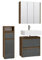 Vicco Badmöbel-Set Majest, Badezimmerschrank-Set, Anthrazit/Nussbaum, 3 Teile