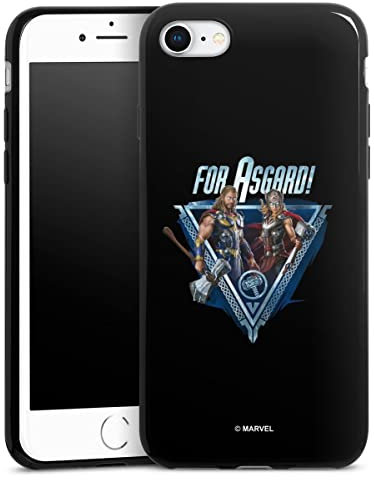 Slim Case extra dünn kompatibel mit Apple iPhone SE (2022) Silikon Handyhülle schwarz Hülle Marvel Thor Offizielles Lizenzprodukt