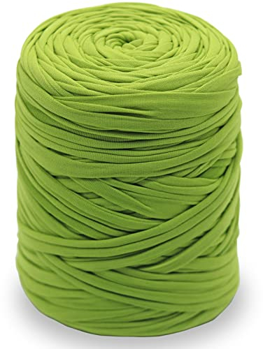 NOTIONSLAND 400 g T-Shirt-Garn, Strickgarn, Stoff, Häkelgarn für Tasche, Korb, Decke, Heimdekoration, grüne einfarbige Garne