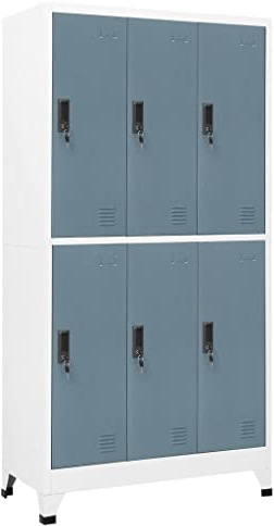 vidaXL Schließfachschrank Metallschrank Lagerschrank Aktenschrank Fächerschrank Spindschrank Spind Umkleideschrank Spint Hellgrau Dunkelgrau 90x45x180 cm Stahl