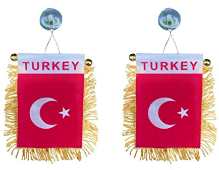 2x Türkei Wimpel mit Saugnapf Flagge Auto Flagge Turkey Türkiye