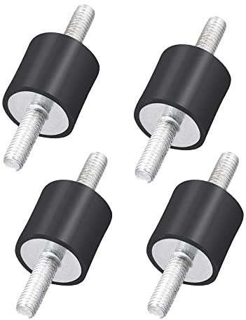 Norhogo Pack of 4 M6 Rubber Buffer Anti-Vibration Shock Absorber Rubber Bearings Anti-Vibrations Gummilager Gummi-Stoßdämpfer Zylindrischer für Auto-Boot-Spulen, M6 20 * 20