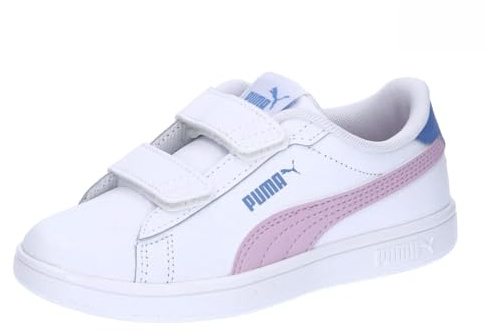 PUMA Unisex Kinder Smash 3.0 L V Ps Turnschuhe, Puma White Grape Mist Blue Skies, 29 EU