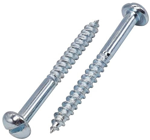 SKIR'CO (10 pièces) Vis à Bois Acier Zingué 4.0 x 40 mm, Vis à Bois Tête Ronde Fendue, Vis DIN 96