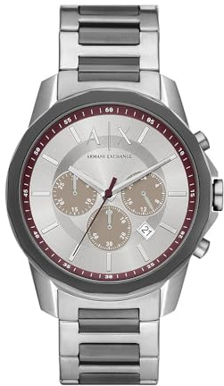 Armani Exchange Uhr für Herren Banks Quarz/Chrono Uhrwerk 44 mm Gehäusegröße mit einem Edelstahlarmband AX1745