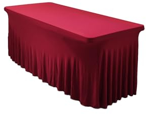 EBETA Elastisch Tischhussen Stretchhusse, Büffet Tischdecken Biertischhusse Bierzeltgarnitur Husse für Hochzeit Event Rock 183 * 76 * 76 cm (Rotwein)