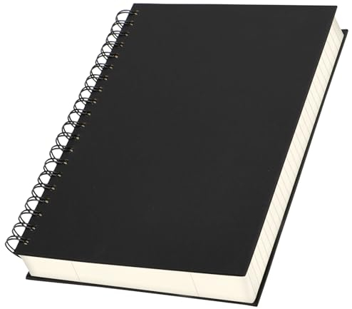 Yarotm Spiral Notizbuch A4-1 Stück Liniert Notizblock 21x28.5cm - A4 Tagebuch Notizen Ringbuch 100GSM Papier - Spiralbindung Notizbuch A4 Linert 240 Seiten Persönlicher Organizer, Schwarz