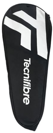 Tecnifibre Copertura Racchetta Tennis, Nero, Stampa Lettere, Morbido, Cerniera, Regolabile