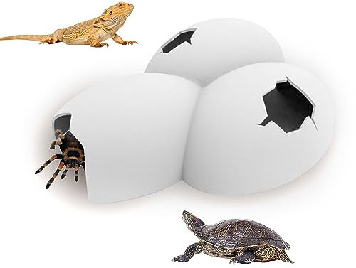 PHASZ Gecko-Versteck - Eiförmige Eidechsenfelsen-Höhle | Bartagamen-Versteck, dekoratives Ornament für Aquarien und Terrarien, Aquarium