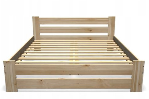 Need Sleep Holzbett komplett mit Rahmen, Bett für Senioren und Bett für Jugendliche, Bett aus Kiefernholz mit hohem Kopfteil (120x200 cm, hoch)