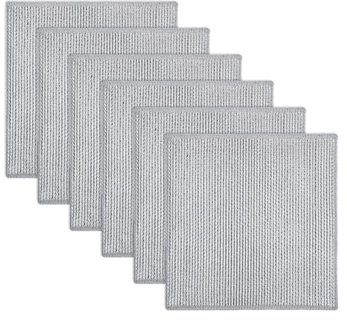 NQEUEPN 6 Piezas Trapos Multiusos de Alambre, Paño de Cocina de Alambre Doble Capa Estropajo Toallitas de Limpieza para Platos Ollas Fregaderos Encimeras Estufas Hogar Cocina