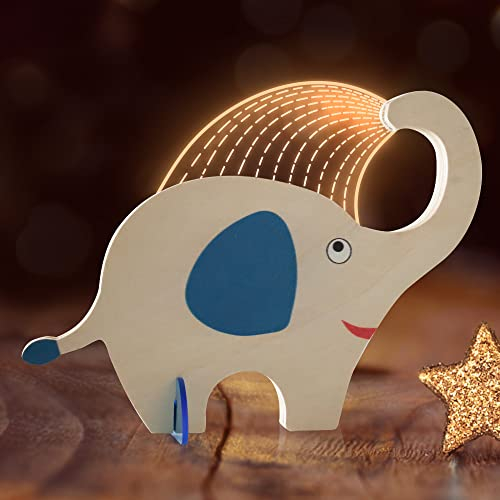Nachtlicht | Kinderlampe | LED-Lampe | Kinderzimmerdekoration | Beleuchtung für Kinder und Erwachsene | Zimmerdekoration | USB-buntes Licht | Lampe (Elefant)