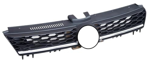 DZSCHUNLUSM Calandra Anteriore per VW per Golf 7 MK7 per GTI 2014 2015 2016 Griglia del Paraurti Anteriore per Auto Griglia Centrale A Nido d'Ape Griglie Anteriori(Black And Silver)