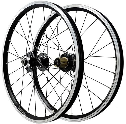 FURAHI 20 Zoll Fahrrad Rad Set Aluminium Felge (Disc/V Bremse) Rad Doppelwandig Kompatibel 7/8/9/10/11 Geschwindigkeit Kassette für BMX Faltrad.