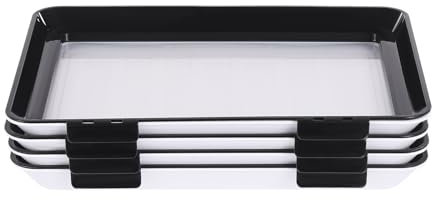 TONFEION Frischhaltetablett, 4er Set Frischhalteboxen Aufschnittbox stapelbar Lebensmittelkonservierung Tablett Vakuumversiegelung Konservierung Stapelbox für Wurst, Käse,Gemüse