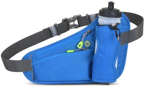 ROSSRORE Ultra-Light Low-Profile Running Bumbags and Fanny Pack with Water Bottle Holder | Waterproof Breathable Sports Waist Bag | Fits Running Cycling Dog Walking | Storage for Phone Keys