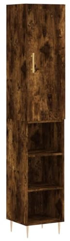 HEFZGDB Highboard Räuchereiche 34,5x34x180 cm Holzwerkstoff Schränkchen Barschrank Buffetschrank Küche Vorratsschrank Küche für Wohnstube Dessert Shop Speisesaal Küche
