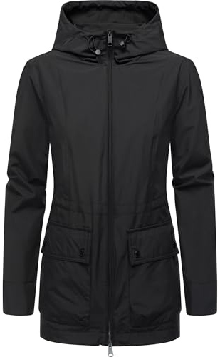 Ragwear Damen wasserdichte und atmungsaktive Übergangsjacke mit Kapuze Monadetta A YOUMODO Black Gr. 3XL