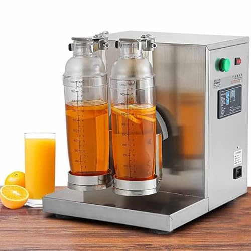 JIADUOFU Cocktail shaker - Electric Milk Tea Shaker - Double Frame Bubble Boba Shaker with 700/1000 ML PC Cups for Tea, Juice, Coffee, Wine