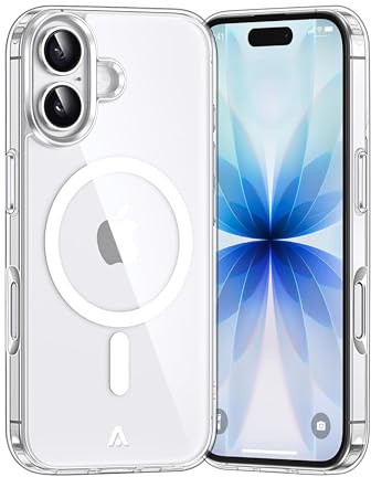 Alkaya Transparente Hülle für iPhone 17, kompatibel mit MagSafe, Anti-Vergilbungstechnologie, ultradünner Fallschutz, Präzise Passform, Kameraflansch schützt das Objektiv