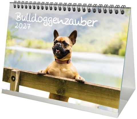 Bulldoggenzauber DIN A5 Tischkalender für 2027 Bulldoggen Hunde und Welpen - Seelenzauber