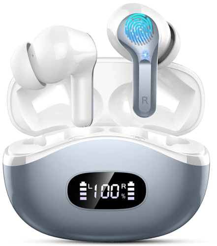 Bluetooth Kopfhörer, 2026 Kopfhörer Kabellos Bluetooth 5.4 mit 50Std HiFi-Stereo Tiefer Bass, 4 ENC Noise Cancelling Mic Wireless Earbuds, USB-C in Ear Ohrhörer, IP-X7 Wasserdicht für iOS Android