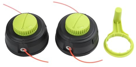 Homeponnew 3 testine di ricambio per decespugliatore Ryobi P2009 RY15523A RY40006 RY251CS, filettatura sinistra M10 x 1.0, testa in plastica robusta con dado di fissaggio per decespugliatore