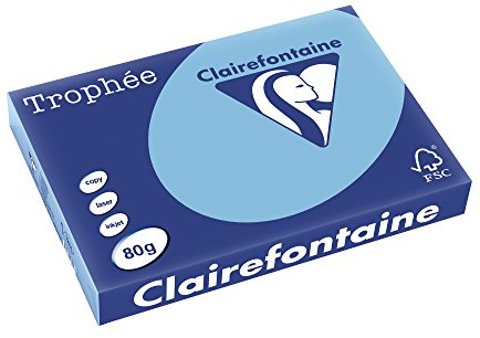 Clairefontaine 1261C - Ries Druckerpapier / Kopierpapier Trophee, Pastell Farben, DIN A3, 80g, 500 Blatt, Lavendel, 1 Ries