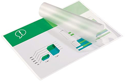 GBC Laminierfolien A4+ mit Abheftstreifen, 125 mic, Robuste Laminiertaschen im 100er Pack, Glänzend, Transparent, Ideal zur Ablage in Ringbüchern und Ordnern, 3743156