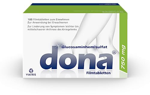 Dona 750 mg: Lindert die Symptome bei leichter bis mittelschwerer Knie-Arthrose, wirksame Kniearznei bei Arthrose, hochdosiertes Glucosamin, 180 Tabletten